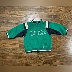Nike Kids Green and Blue Zip-Up Hoodie
